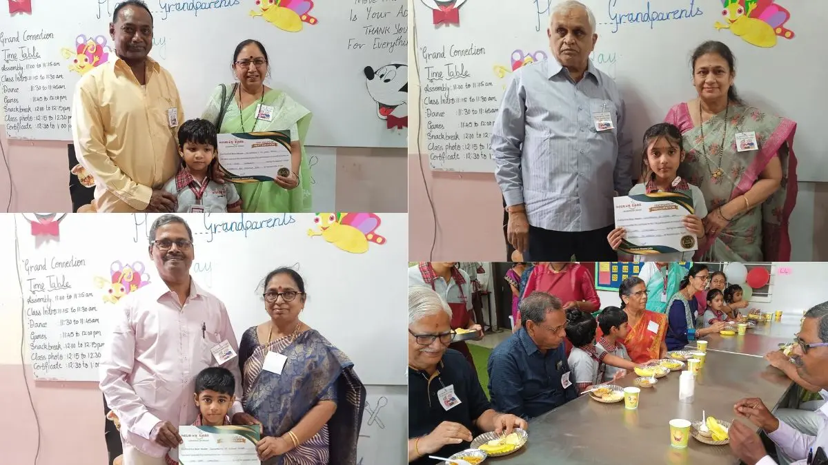 Creating Memories in playschool in pune students with Their Grandparents on Grandparents Day